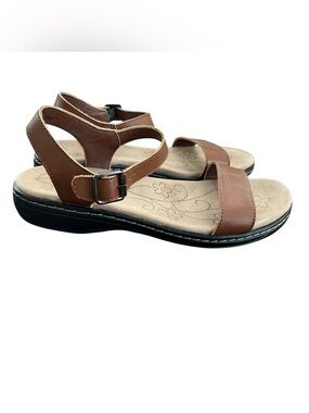 Comfort Strap Brown Women's Sandals with Buckle Size 9 Summer Everyday Shoes
